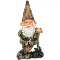 Farmwood Animals Tuin beeld tuinkabouter met schop en bruine muts 24 cm - Tuinbeelden