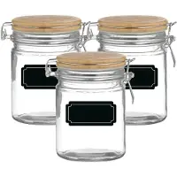 Urban Living Weckpot/inmaakpot - 6x - 700 ml - glas - met beugelsluiting - incl. etiketten - Weckpotten