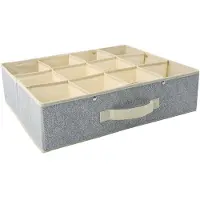 Spirella MSV kleding/kast organiser - 12 vakken - grijs - 45 x 36 x 12 cm - polyester - Opbergmanden