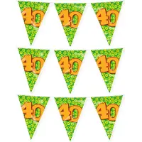 Paper Dreams Paperdreams verjaardag 40 jaar thema vlaggetjes - 3x - feestversiering - 10m - folie - dubbelzijdig - Vlaggenlijnen