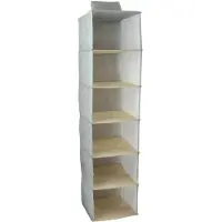Spirella MSV kast organiser - hangend - 6 vakken - 28 x 28 x 112 cm - grijs - Opbergmanden