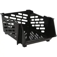 Bathroom Solutions Storage Solutions Stapelbare opbergmand - Zwart - 29L - kunststof - 44 x 34 x 20 cm - Opbergmanden
