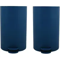 Spirella MSV kleine pedaalemmer - 2x - kunststof - marine blauw - 3L - 15 x 27 cm - Badkamer/toilet - Pedaalemmers
