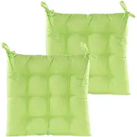 Anna's Collection Stoelkussen gewatteerd - 2x - groen - 38 x 38 cm - tuinstoelkussens