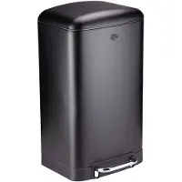 Dirt Devil Pedaalemmer 30 Liter - Afvalemmer Soft Close Mechanisme - Prullenbak met Verwijderbare Binnenbak - voor Keuken en Badkamer - 34,5 x 32,5 x 61,5 - RVS - Zwart