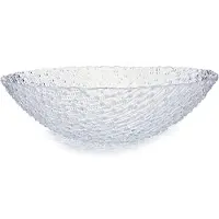 Vivalto Grote fruitschaal van bewerkt glas rond 31 cm - Fruitschalen