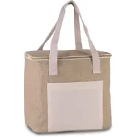 Kimood Koelbox/koeltas jute/canvas beige 12 liter - Koeltas