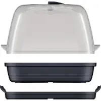 Prosperplast Kweekbak/kweekkast antraciet grijs met deksel 25 x 19 x 18 cm - kweekkassen
