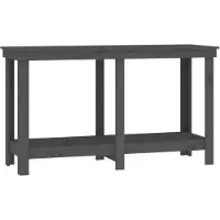 vidaXL Werkbank 140x50x80 cm massief grenenhout grijs
