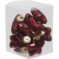 Othmar decorations Kersthangers - sterren - 12x - donkerrood - 4 cm - Kersthangers