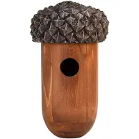 Décoris Houten vogelhuisje/nesthuisje eikel 25 cm - Vogelhuisjes