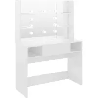 vidaXL Kaptafel met LED-verlichting 100x40x135 cm MDF glanzend wit