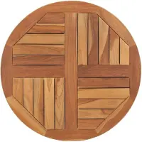vidaXL Tafelblad rond 2,5 cm 70 cm massief teakhout