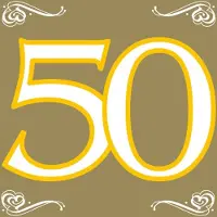Folat 40x Vijftig/50 jaar feest servetten 33 x 33 cm verjaardag/jubileum - Feestservetten