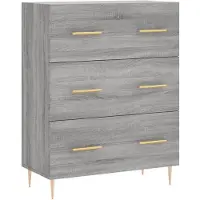 vidaXL Dressoir 69,5x34x90 cm bewerkt hout grijs sonoma eikenkleurig