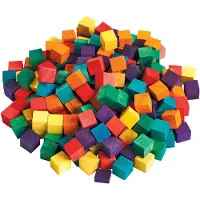 Colorations - gekleurde houten kubus blokjes, 196st.