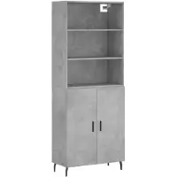 vidaXL Hoge kast 69,5x34x180 cm bewerkt hout betongrijs
