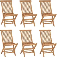 vidaXL Tuinstoelen 6 st inklapbaar massief teakhout