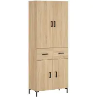 vidaXL Hoge kast 69,5x34x180 cm bewerkt hout sonoma eikenkleurig