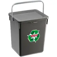PlasticForte Opslagbox/emmer kunststof met deksel antraciet 5 liter 20 x 17 x 23 cm - Opbergbox