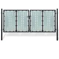 vidaXL Zwarte enkele deur schuttingpoort 300x125 cm