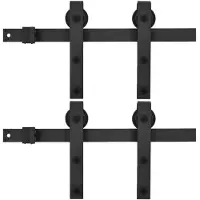 vidaXL Hardwaresets voor schuifdeuren 2 st 200 cm staal zwart