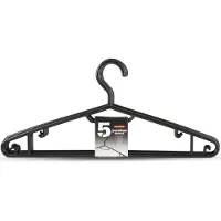 Forte Plastics 10x stuks kunststof kledinghangers in het zwart 40 cm - Kledinghangers