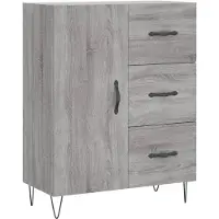 vidaXL Dressoir 69,5x34x90 cm bewerkt hout grijs sonoma eikenkleurig