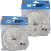 DULA Tochtstrip voor deuren 12m - Wit - 20mmx3m - Tochtband - 2 tochtstrips