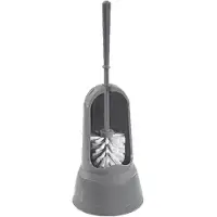 Hega hogar Toiletborstelhouder/WC-borstelhouder grijs met borstel 15 x 37,5 cm - Toiletborstels