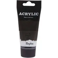 Rayher Hobby Zwarte acrylverf/hobbyverf op waterbasis 75 ml - Hobbyverf
