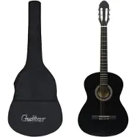 vidaXL Gitaar klassiek beginner met tas 4/4 39" zwart