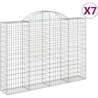 vidaXL Schanskorven 7 st gewelfd 200x30x140/160 cm ijzer