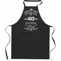 Mijncadeautje Grand Cru Classé - keukenschort 40 - kookschort - BBQ schort - 100% katoen - leeftijd - geboortejaar - verjaardag en feest - cadeau - kado - unisex - zwart