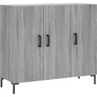 vidaXL Dressoir 90x34x80 cm bewerkt hout grijs sonoma eikenkleurig