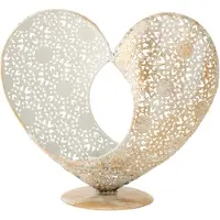 Iko Waxinehouder - Metalen Hart - hoogte 19,5 cm - Decoratie - Kado Tip