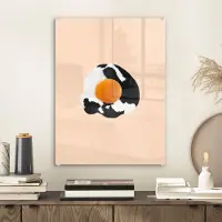 MuchoWow Glasschilderij 30x40 cm - Schilderij acrylglas - Ei - Eten - Koeienprint - Koe - Dieren - Foto op glas - Schilderijen