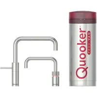 Quooker PRO 3 RVS, Inclusief Nordic Square, Kokend Water met Kindveilige Bedieningsknop en Mengkraan