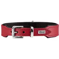 Hunter - Halsband Basic - Hondenhalsband Halsumfang 36-43 cm, rood/zwart