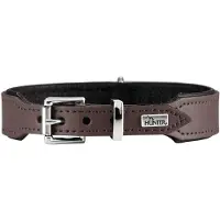 Hunter - Halsband Basic - Hondenhalsband Halsumfang 46-53 cm, bruin/zwart