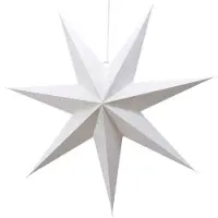 Lumineo glitter kerstster lampion wit met E14 fitting 60 cm - Kerststerren