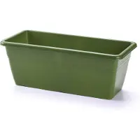 Forte Plastics Plantenbak - groen - rechthoekig - 40 x 18 x 15 cm - Plantenbakken