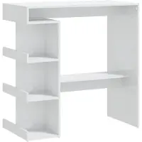 vidaXL Bartafel met opbergrek 100x50x101,5 cm hoogglans wit
