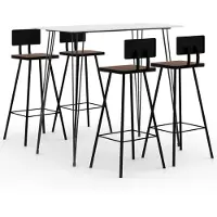 vidaXL 5-delige Barset wit