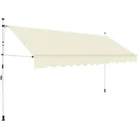 vidaXL Luifel handmatig uittrekbaar 400 cm crème