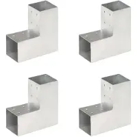 vidaXL Paalverbindingen 4 st L-vorm 81x81 mm gegalvaniseerd metaal