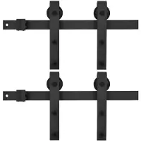 vidaXL Hardwaresets voor schuifdeuren 2 st 183 cm staal zwart