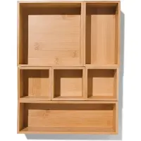 HEMA Lade organizer 32,5x25x5,5 6-delig bamboe (bruin)