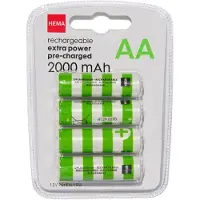 HEMA Oplaadbare AA Batterijen 2000mAh - 4 Stuks