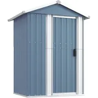 vidaXL Tuinschuur 126x97,5x177 cm gegalvaniseerd staal grijs